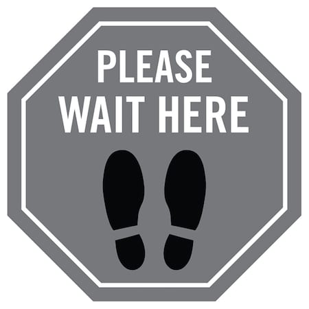 Please Wait Here W/ Feet, Gray, 15, 8496XGY